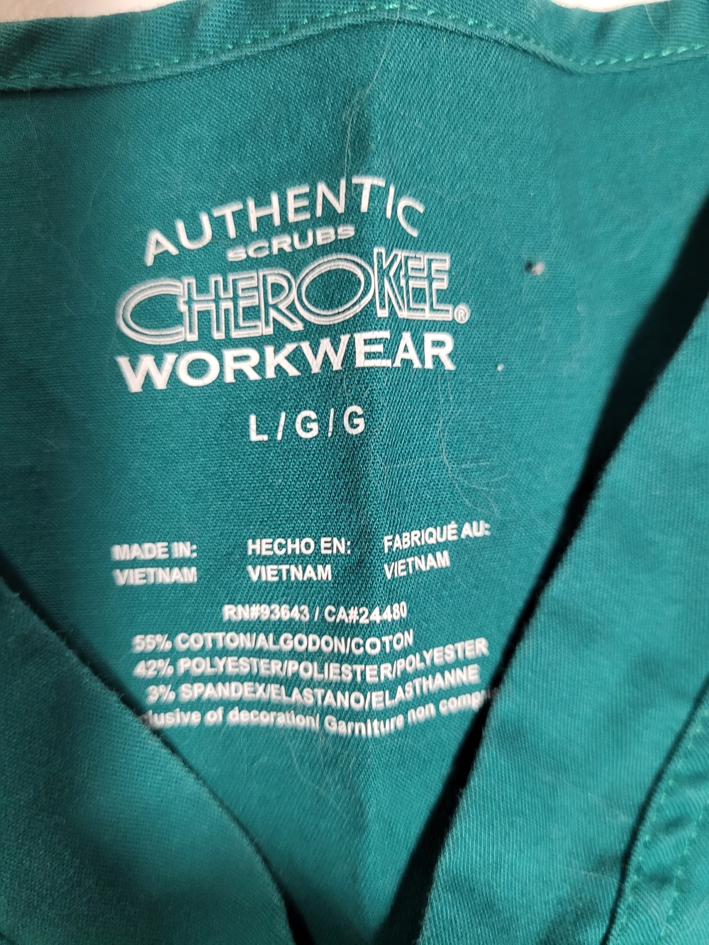 Cherokee Men's Teal Green Scrub Top and Pants Set - Picture 3 of 8